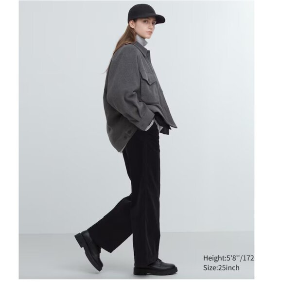 Uniqlo Pants - Uniqlo C Black Corduroy Wide Pants